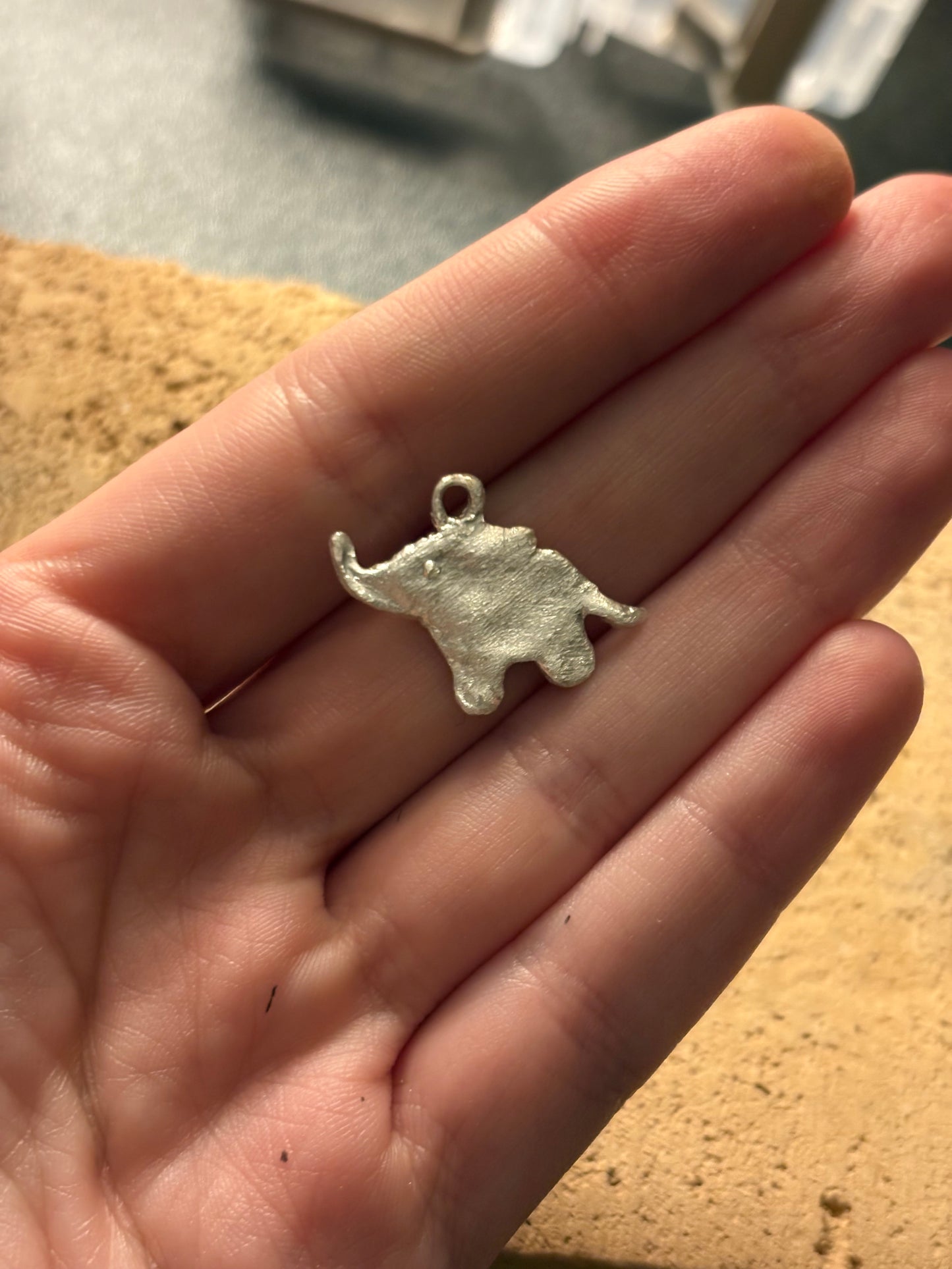 Handcrafted elephant pendant